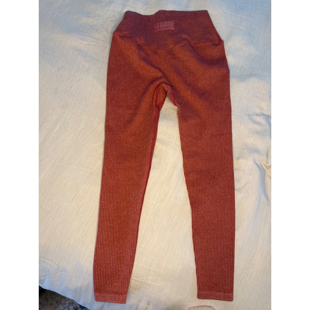 Balance Ribbed Leggings Women's XS Rust‎ High Rise Stretch Athleisure - Picture 2 of 5